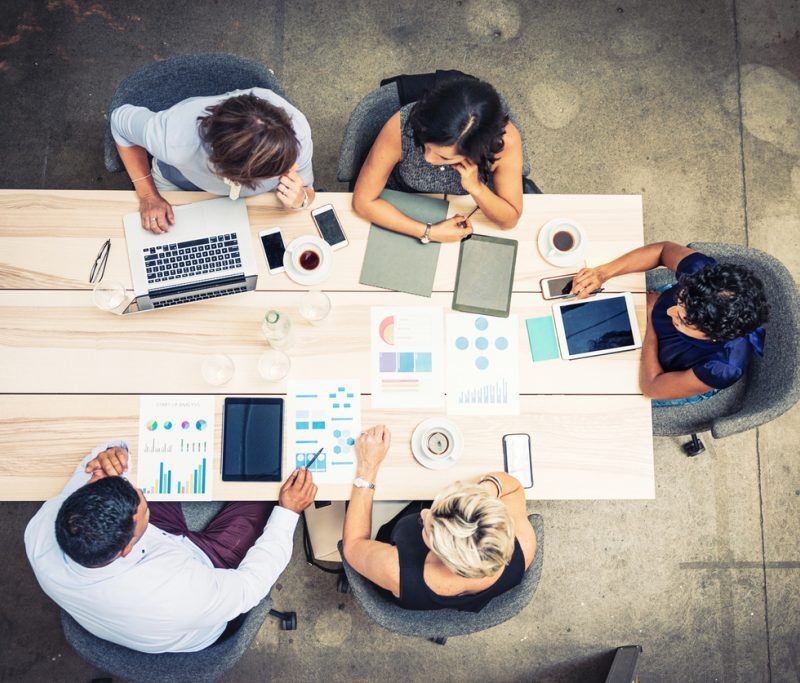 group at table working